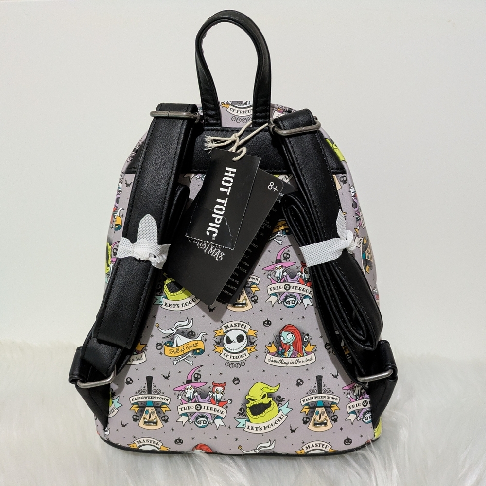 Loungefly The Nightmare Before Christmas Tattoo Art Mini Backpack New with Tags! - Picture 4 of 8